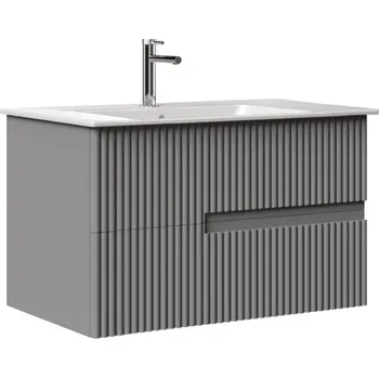 Koupelnový nábytek Malachit - spodní skříňka pod umyvadlo 90 cm, 2 zásuvky, závěsná, dopravní šedá ML90ZZL8L8