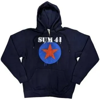 Pánská mikina Merch Sum 41: Sum 41 Unisex Zipped Hoodie: Star Logo (ex-tour) (small) S