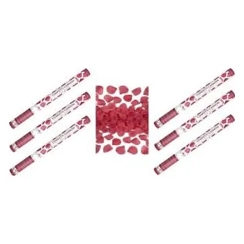 Konfeta SADA Konfety svatební 60 cm 6 ks RUDĚ ČERVENÉ OKVĚTNÍ LÍSTKY