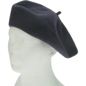 Čepice Vlněný baret modrý (Dámský zimní baret 11 palců)