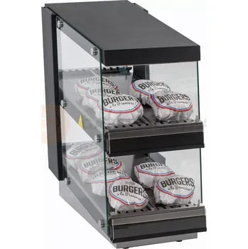 Ohřívač na hamburgery, ohřevná vitrína, dvě police, 0,86 kW, 350x707x691 mm | RESTO QUALITY, RQBIN352