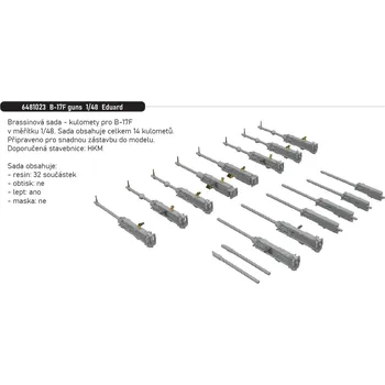 Plastikový model Eduard 1/48 B-17F guns (EDUARD)