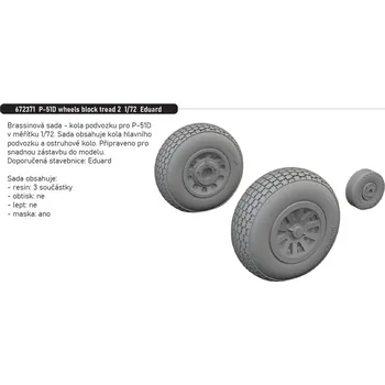 Plastikový model Eduard 1/72 P-51D wheels block tread 2 (EDUARD)