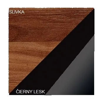 Obývací stěna ArtCross Vitrína MAMBA | MAM 06 Barva: Švestka / černý lesk