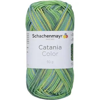 Příze Schachenmayr Catania Color 206 Modrá-zelená-žlutá (Bavlněná příze Catania Color 206 Modrá-zelená-žlutá)