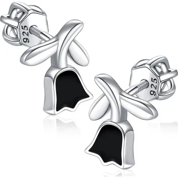 Náušnice NUBIS® Stříbrné šroubovací náušnice - kytičky - NB-3435