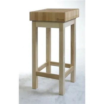 Kuchyňské prkénko Hendi 505625 Dřevěný řeznický blok s dřevěnou základnou 400x400x150 mm