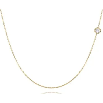 Módní doplněk Náhrdelník ze žlutého zlata s čirým zirkonem JMG0021WGN46 + DÁREK ZDARMA