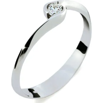 Prsten Cutie Jewellery Zásnubní prsten z bílého zlata s čirým zirkonem model 1914 – zlatý šperk ryzosti 585/1000 v Dárkovém balení s Certifikátem GLRWB-56-19481