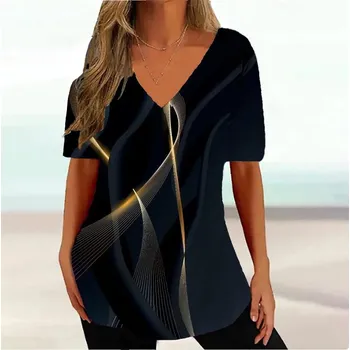 Vzorovaná halenka s véčkovým výstřihem Velikost: S, Barva (Varianta): K01-SC15087