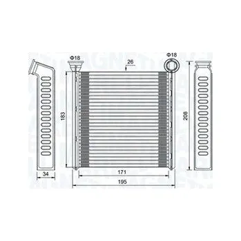 Výměník tepla, vnitřní vytápění MAGNETI MARELLI 350218448000