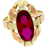Goldstore Zlatý prsten s oválným rubínem Velikost: 66, Váha: 5.38 g