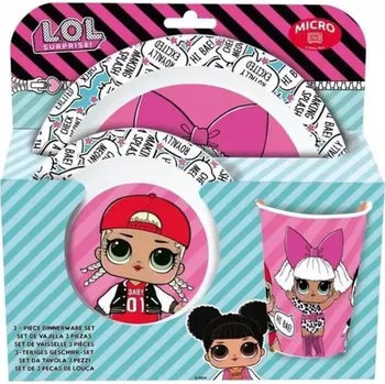 Sada nádobí Sada snídaňového nádobí LOL Surprise do mikrovlnky - talíř, miska, hrníček