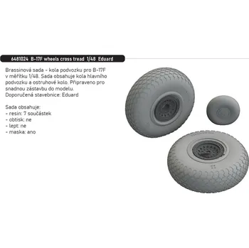 Plastikový model Eduard 1/48 B-17F wheels cross tread (EDUARD)