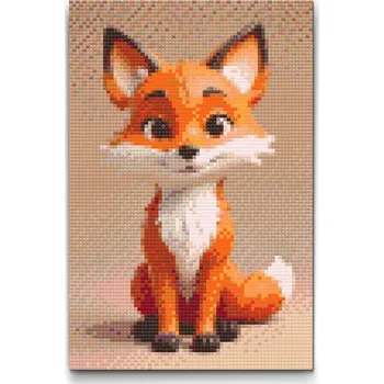 Diamantové malování Diamantové malování - Liška pro děti Velikost: 20x30cm, Rámování: Pouze srolované plátno, Diamanty: Čtvercové