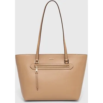 Kožená kabelka Dkny R42A3E20 béžová 80X, vel. ONE SIZE