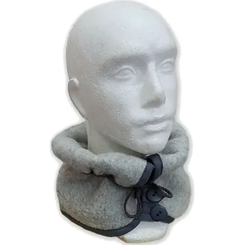 Ovčí Věci Nákrčník na knoflíky z ovčí vlny merino světle šedá