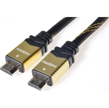 Video kabel PremiumCord GOLD HDMI High Speed + Ethernet kabel, zlacené konektory, 10m