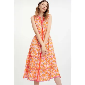 Dámské šaty Greenpoint dámské košilové midi šaty se vzorem oranžové Velikost: 40