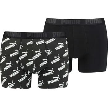 Boxerky Pánské boxerky Puma MEN AOP BOXER 2P M Černá, Bílá