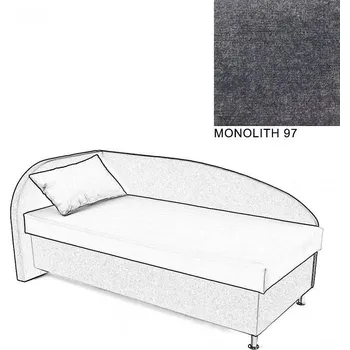 Postel Čalouněná postel AVA NAVI, s úložným prostorem, 120x200, levá, MONOLITH 97