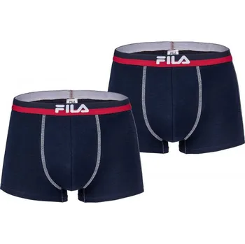 Pánské spodní prádlo Pánské boxerky Fila MAN BOXERS 2 PACK L Tmavě modrá, Červená