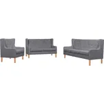 Sedací souprava 3 kusy textil šedá Šedá 274935