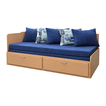 Pohovka MENEOS 90 VN -BOK VYSOKÝ/NÍZKÝ-UNI (MINOS 90 VN) pohovka rozkládací BUK s úp,rošty, bez matrace a polštářů ,kolekce "FN" (K150)