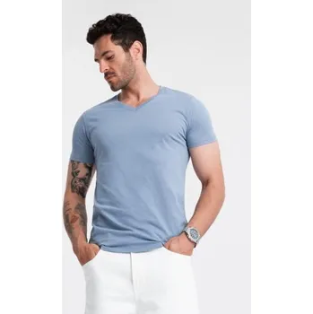 Pánské tričko Pánské klasické bavlněné tričko BASIC modré