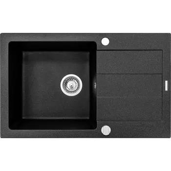 Nerezový dřez Pyragranitový dřez SPARTA PLUS LUX 1B 1D (78x48) black