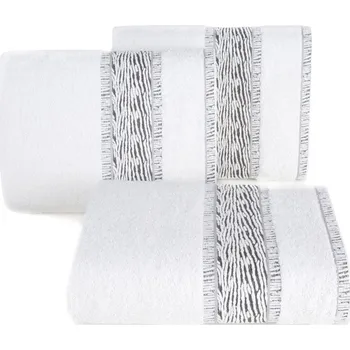 Osuška ivory, černá žakárová bordura 70x140cm