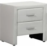 Čalouněný noční stolek CASTEL ekokůže, bílá