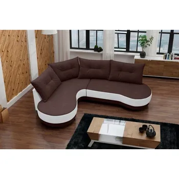 Sedací souprava Falco Rohová sedací souprava Abbey, levá, tmavě hnědá Inari 27/bílá Soft 17