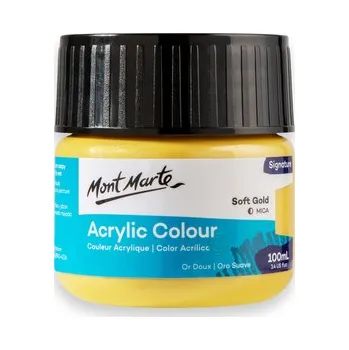 Vodová barva Mont Marte akrylová barva,100ml, žlutozlatá (Soft Gold)