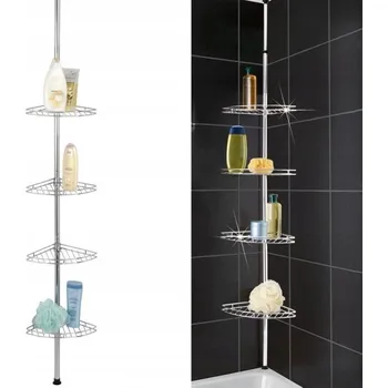 Koupelnový nábytek Teleskopický rohový regál do sprchy, chromovaný Wenko