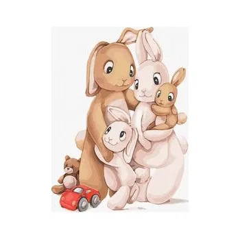 Malowanie po numerach - Mała rodzina królików