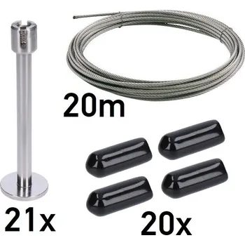 Opora na rostlinu Sada pro vytvoření zelené stěny 3000x1000mm, 4mm drát, nerez