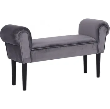 Taburet Čalouněný otoman BURDA, látka Velvet šedá/černá