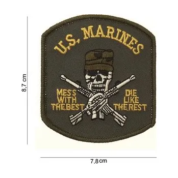 Nášivka Nášivka textilní 101 Inc US Marines Skull - olivová