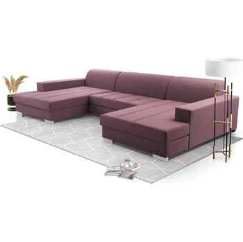 Sedací souprava Falco Rozkládací sedací souprava do U Miriam s úložným prostorem, růžová