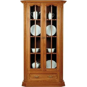 Knihovna Vitrína LEWIS 2D, masiv Barva: moření 16