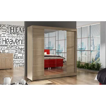 Šatní skříň Falco Šatní skříň Baja II 200 se zrcadlem, sonoma