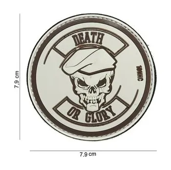 Nášivka Gumová nášivka 101 Inc nápis Death or Glory - béžová