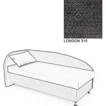 Postel Čalouněná postel AVA NAVI, s úložným prostorem, 90x200, levá, LONDON 315