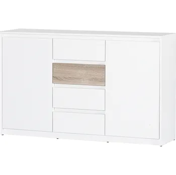 Komoda NORA 06 - komoda 2D4S, lamino bílá/dub sonoma (WENECJA 06) (SZ) (K150-E)