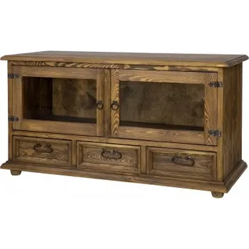 Televizní stolek Televizní stolek z masivu selský RTV 08 - K16 antická bílá