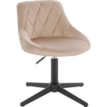 Otočné křeslo Kvam velur na černém kříži - béžový