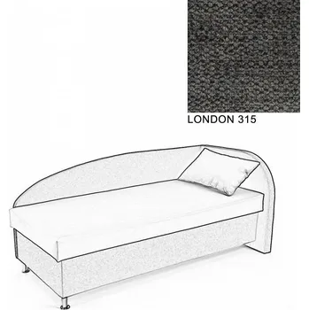 Postel Čalouněná postel AVA NAVI, s úložným prostorem, 90x200, pravá, LONDON 315