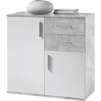 Komoda Komoda POPPY 4, bílá/beton