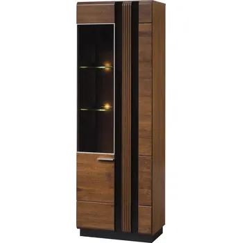 Knihovna Vitrína PORTI P-10 levá, masiv dub antický